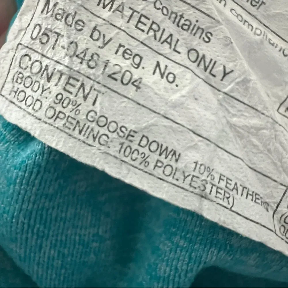 Lululemon Fluff Off Down Jacket Size 4 Pullover Puffer Hooded Blue Teal Goose - Picture 7 of 7